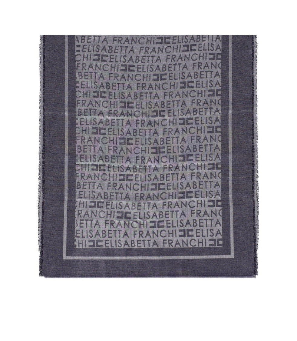 Elisabetta Franchi Oltremare Jacquard Foulard Scarf