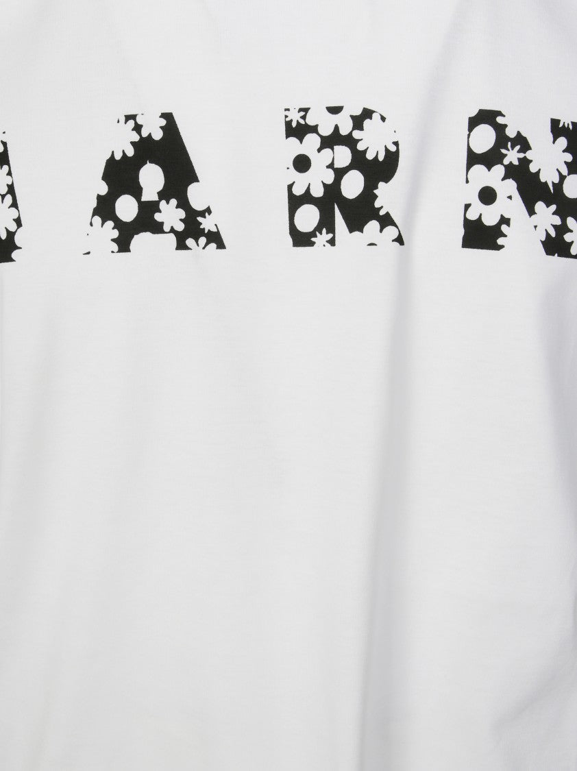 Marni Crew Neck T-Shirt With Bold Logo Design