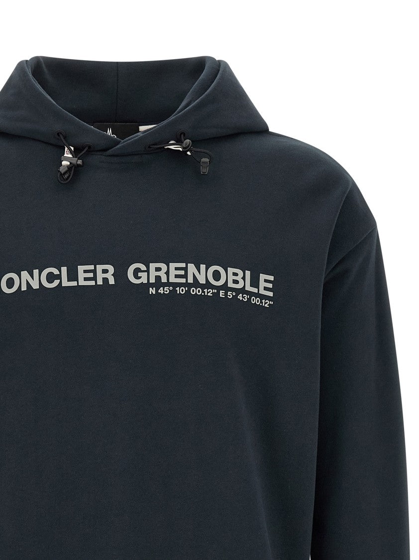 Moncler Grenoble Cotton Jersey Hoodie With Front Print