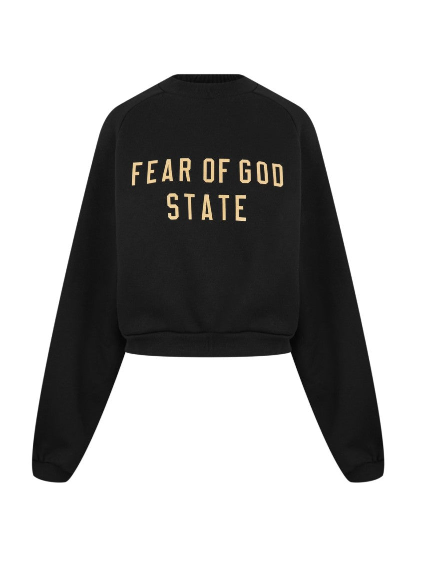 Fear Of God Essentials Logo Fleece Cropped Sweatshirt