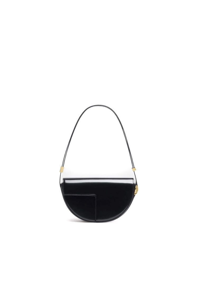 Patou Glossy Half-Circle Leather Handbag