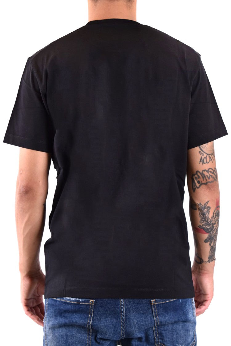 Dsquared2 Black T-Shirt Featuring Striking Red Maple Leaf