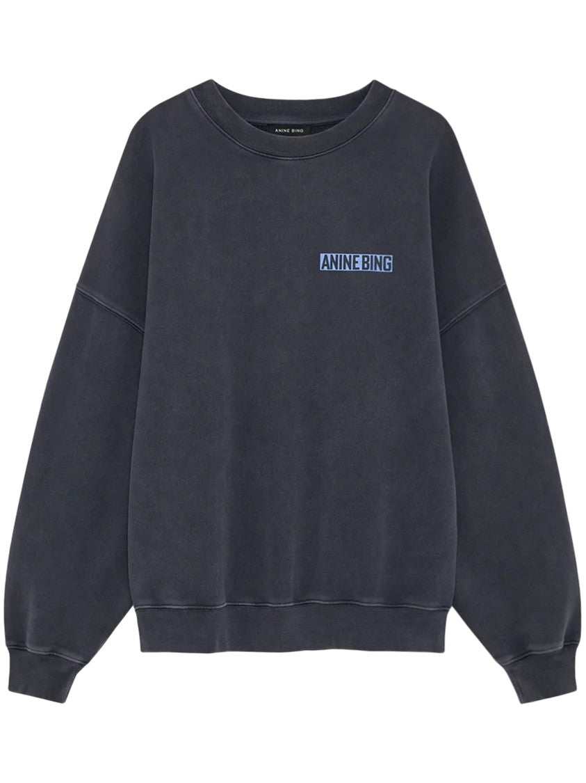 Anine Bing Relaxed-Fit Cotton Sweatshirt With Graphic Palm Design