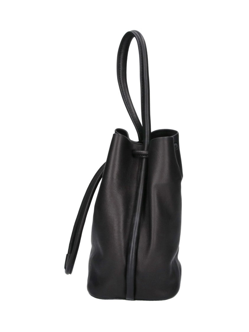 Uma Wang Black Lambskin Leather Bucket Bag
