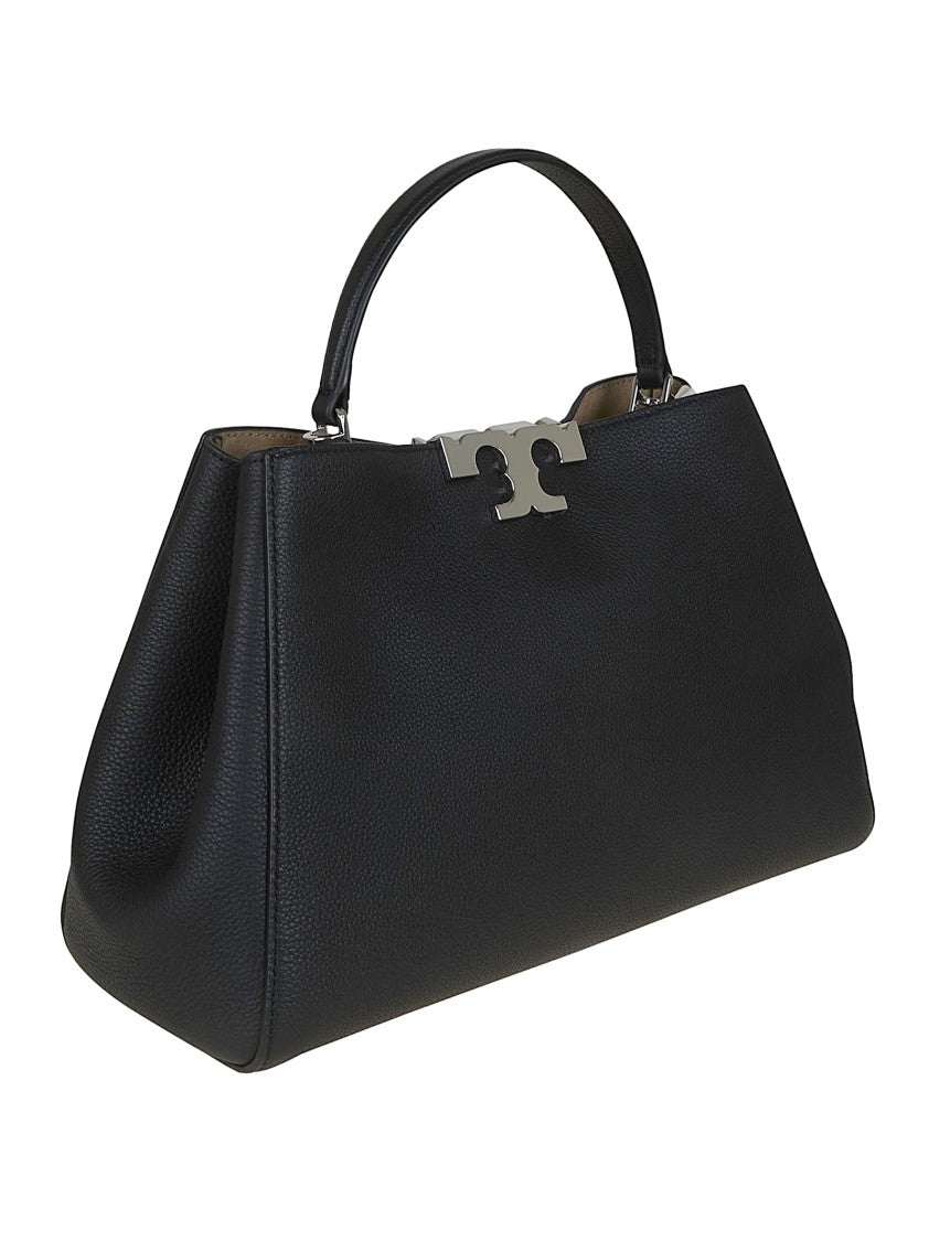 Tory Burch Trapezoidal Black Leather And Suede Shoulder Bag