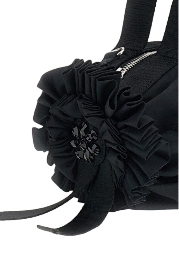 Simone Rocha Mini Top-Handle Bag With Ribbon Details And Beaded Embroidery