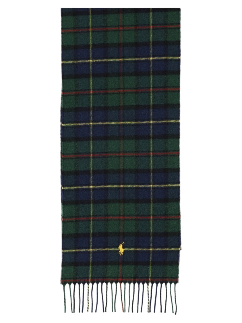 Polo Ralph Lauren Multicolour Tartan Plaid Fringed Scarf