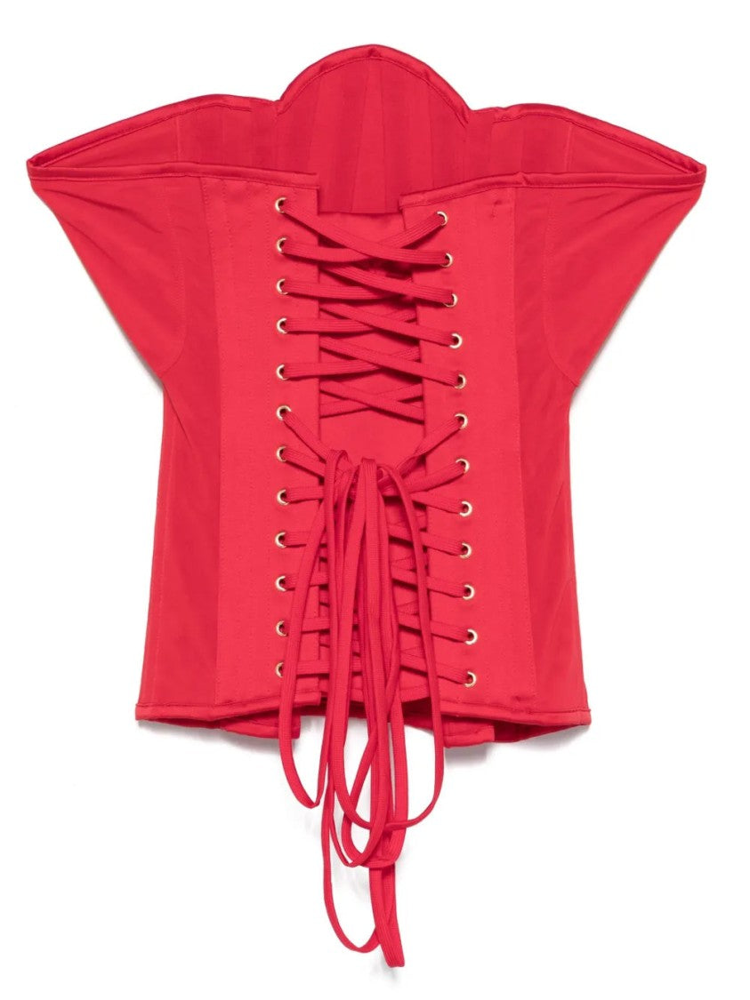 Agent Provocateur Red Scarlie Structured Corset-Style Tops