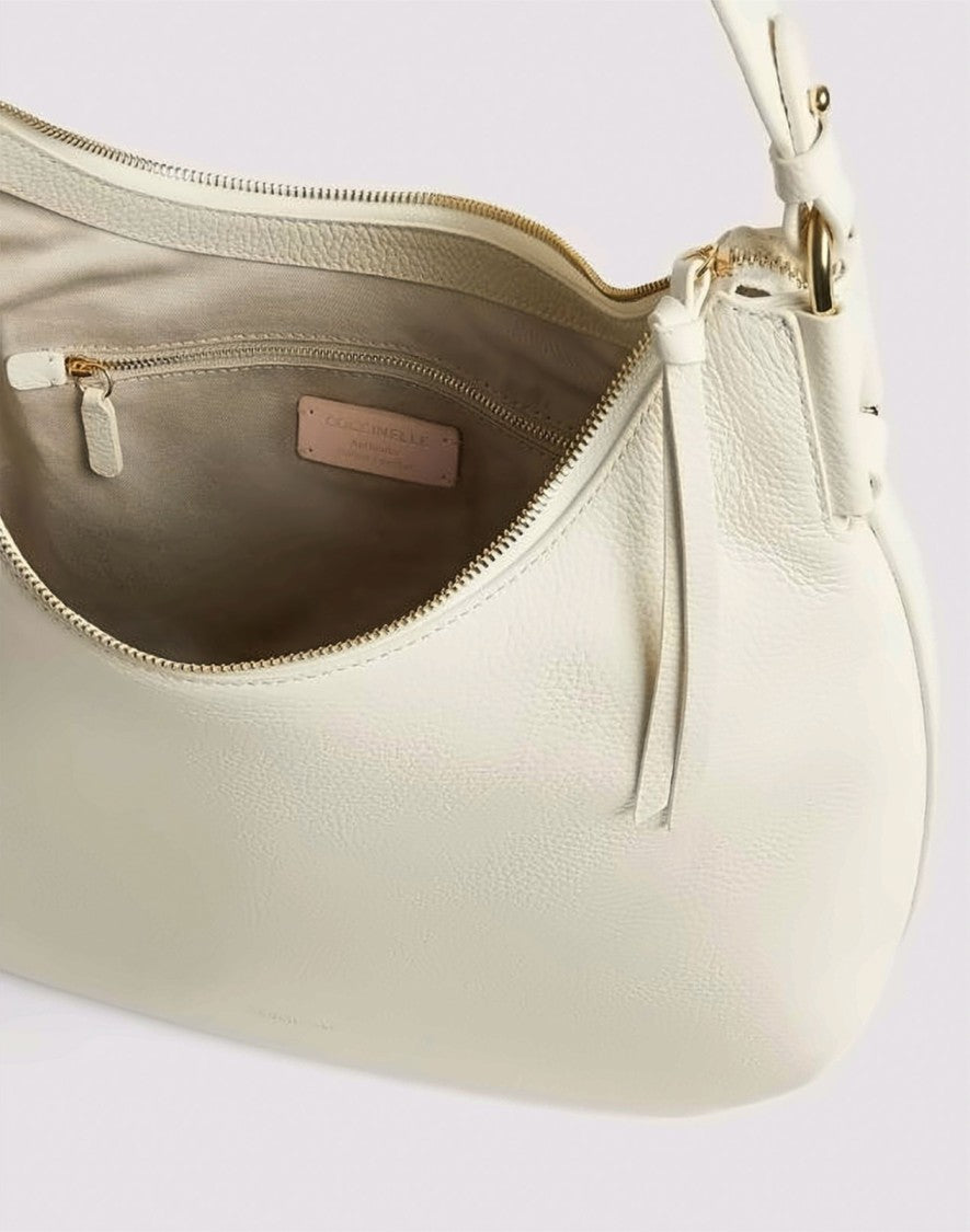 Coccinelle Leather Adjustable Strap Zip Shoulder Bag