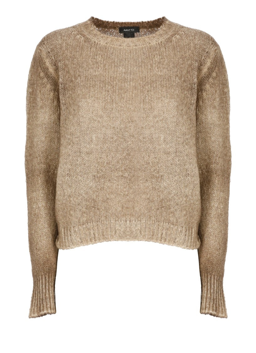 Avant Toi Brown Relaxed Fit Ribbed Edges Cashmere Sweater