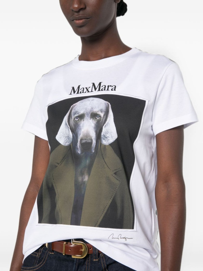Max Mara Graphic Print Dog Top In Silk And Nylon Blend