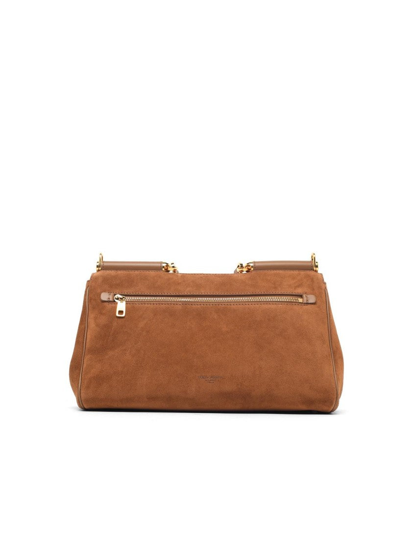Dolce & Gabbana Brown My Sicily Suede Shoulder Bag
