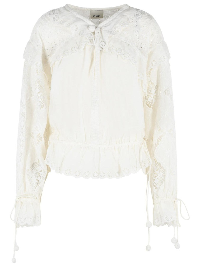 Isabel Marant 'Nowana' White Cotton Blouse