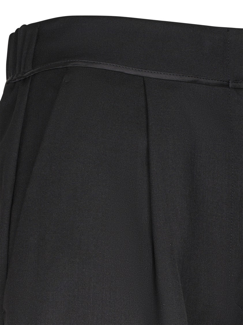 Forte Forte High-Waisted Grain De Poudre Trousers With Wide-Leg Silhouette