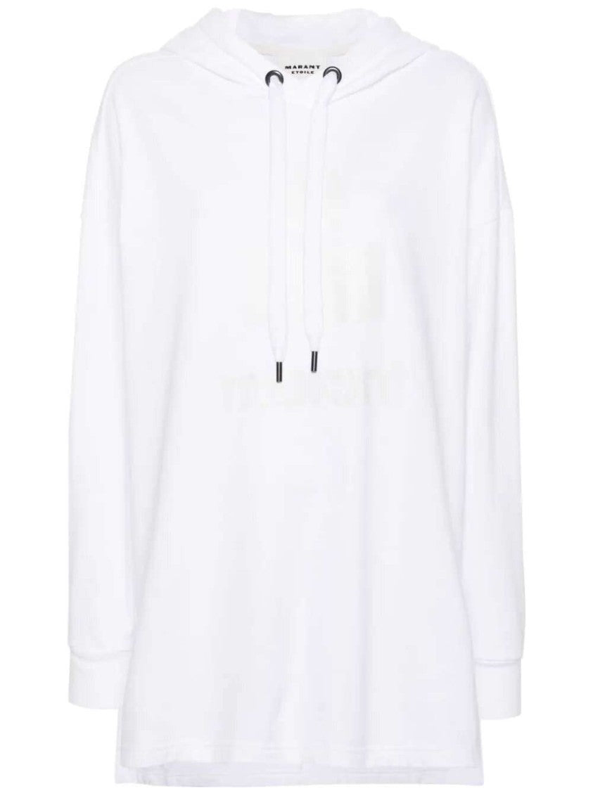 Isabel Marant Étoile White Shannon Logo-Printed Hoodie