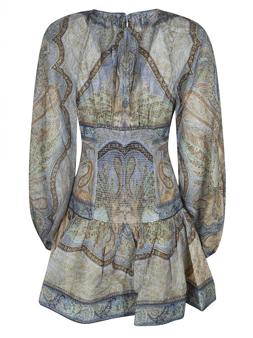 Zimmermann Mini Dress With Round Neckline And Flared Skirt