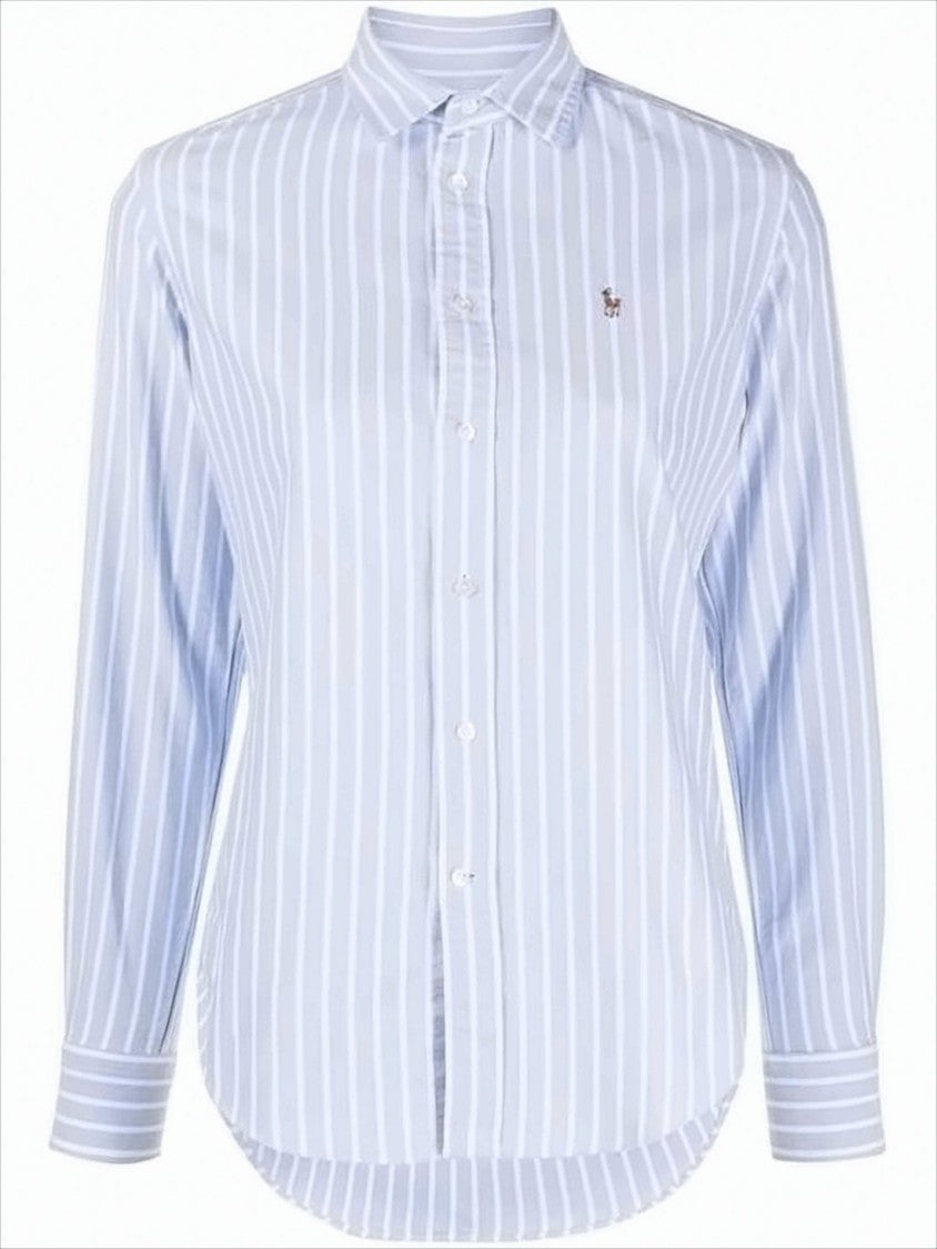 Polo Ralph Lauren Striped Button-Up Blouse With Pointed Collar
