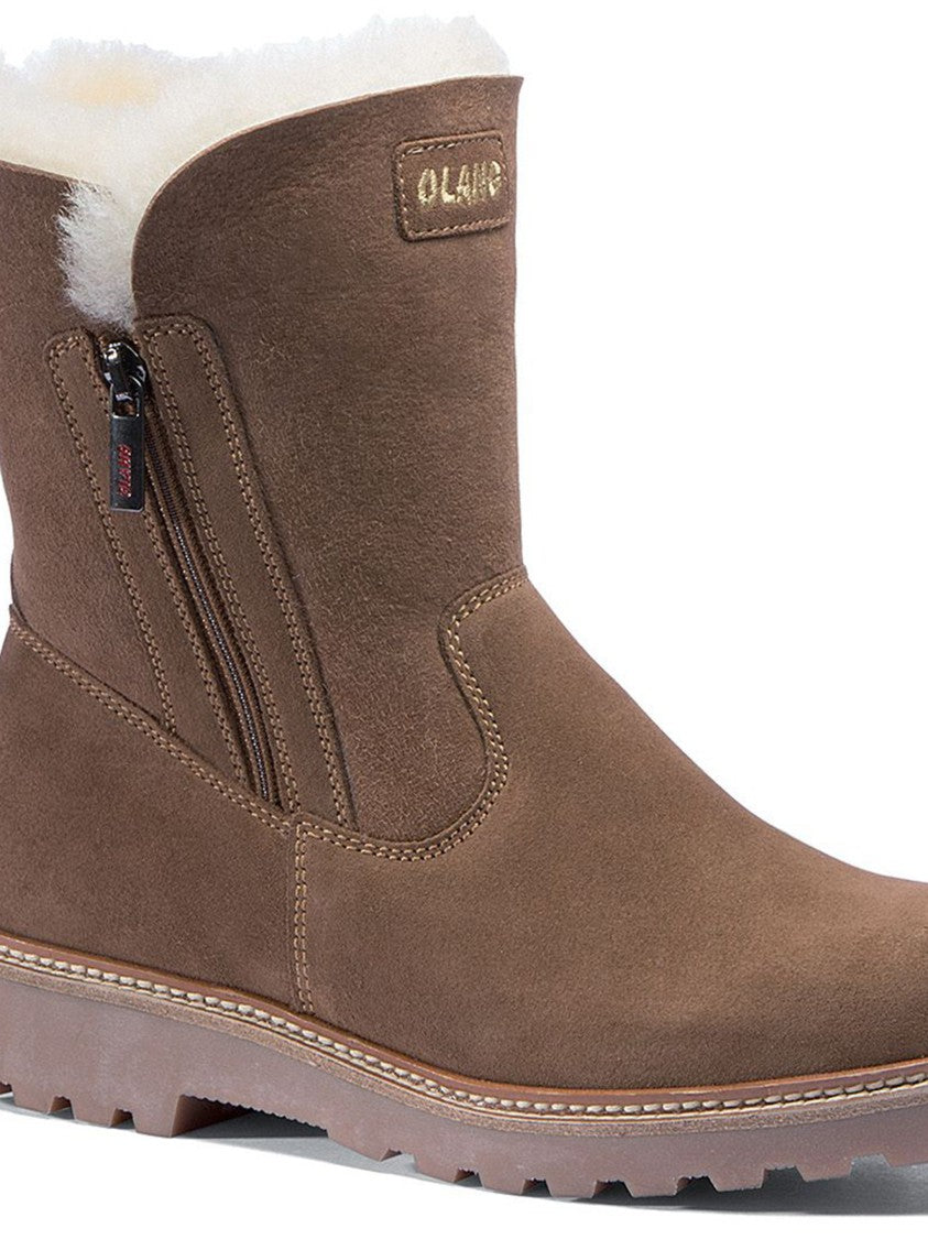 Olang White Fur Doposci Matte Ankle Boots