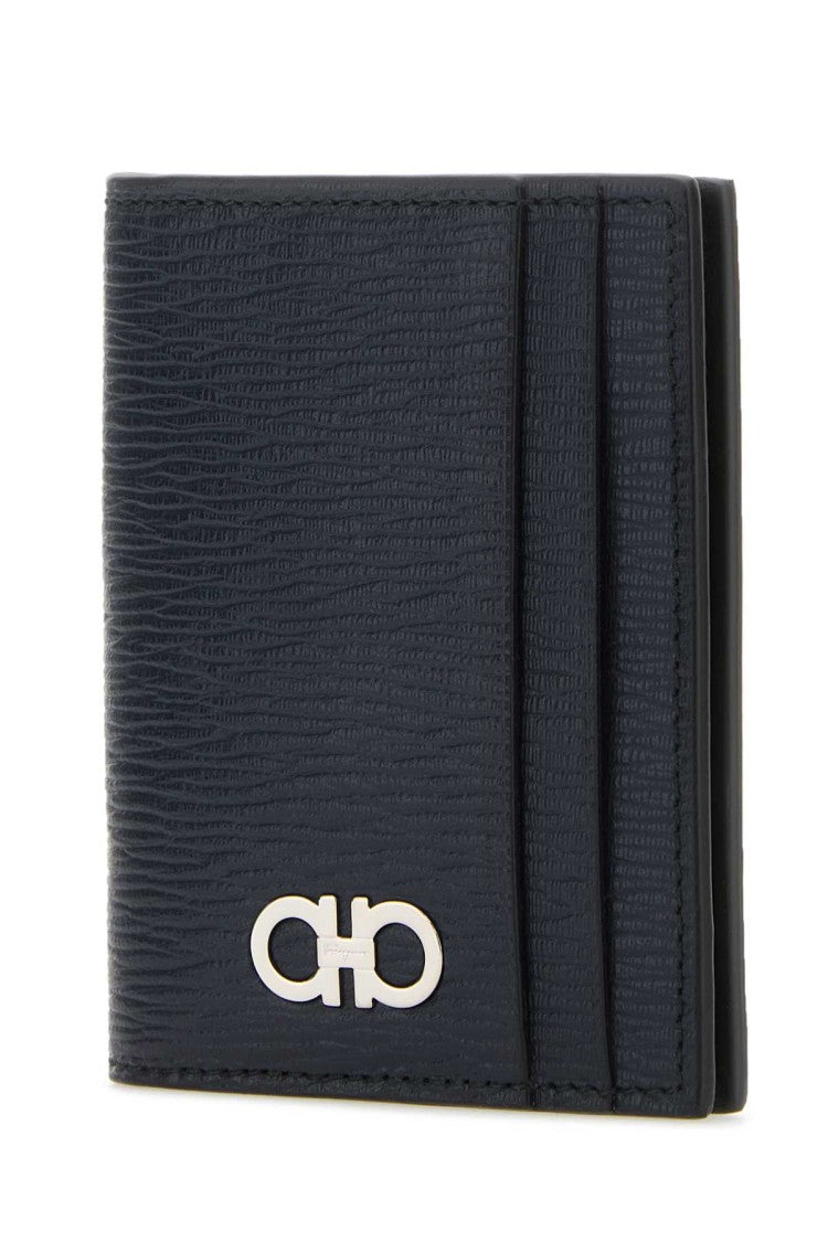 Salvatore Ferragamo Black Leather Card Holder