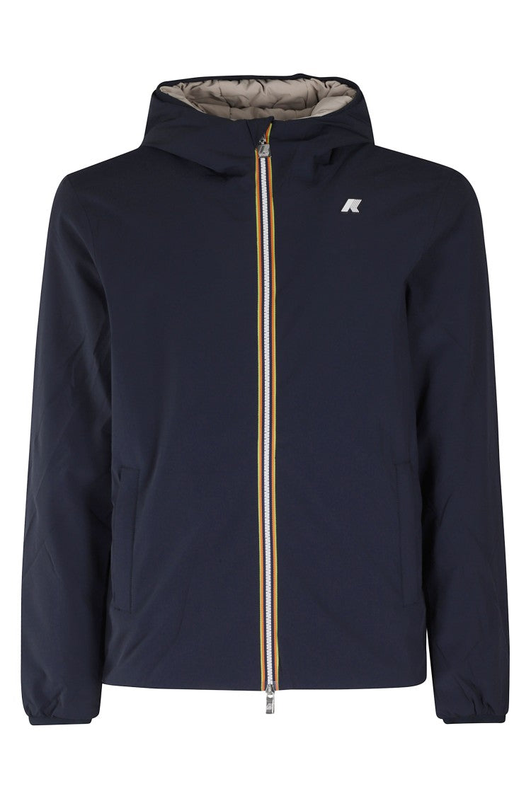 K-Way Blue Reversible Jacket With Elastic Hood