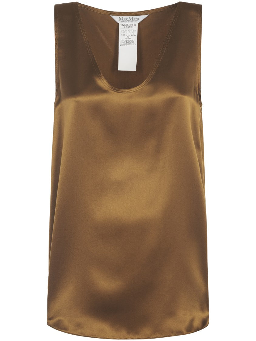 Max Mara Sleeveless Top In Textured Fabric