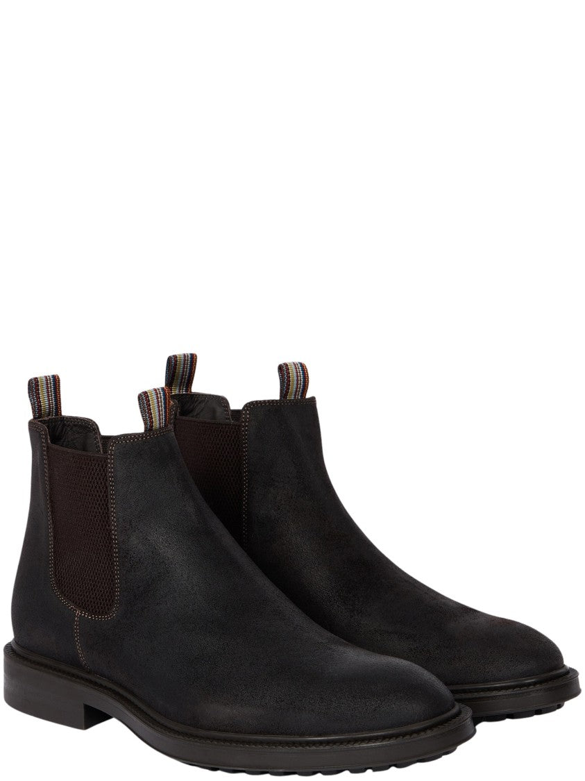 Paul Smith Black Multicolor Detail Leather Sidney Chelsea Boots