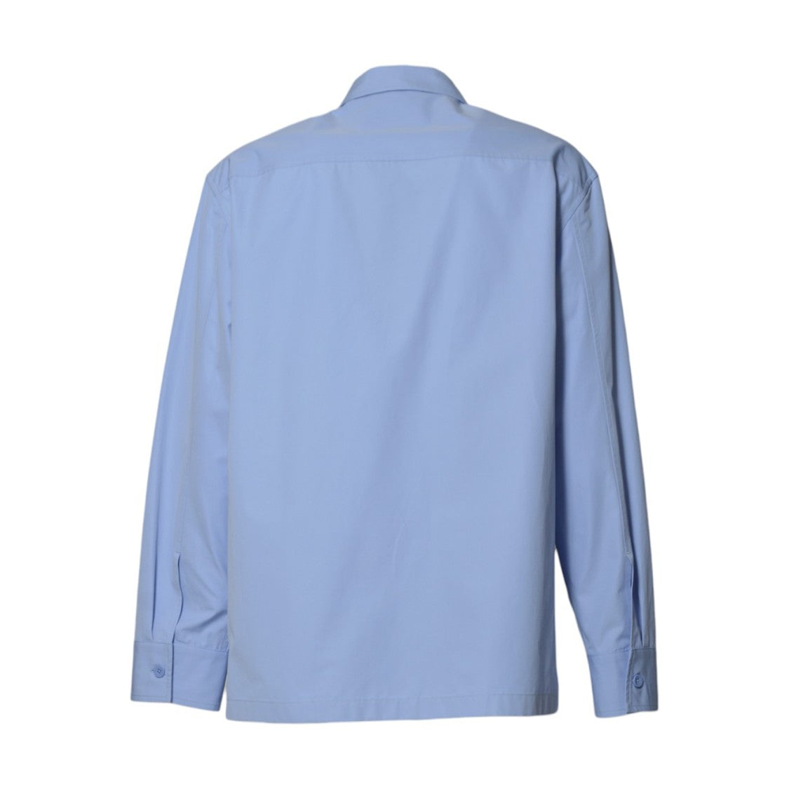 Jil Sander Long-Sleeve Clear Blue Shirt With Zippered Closure