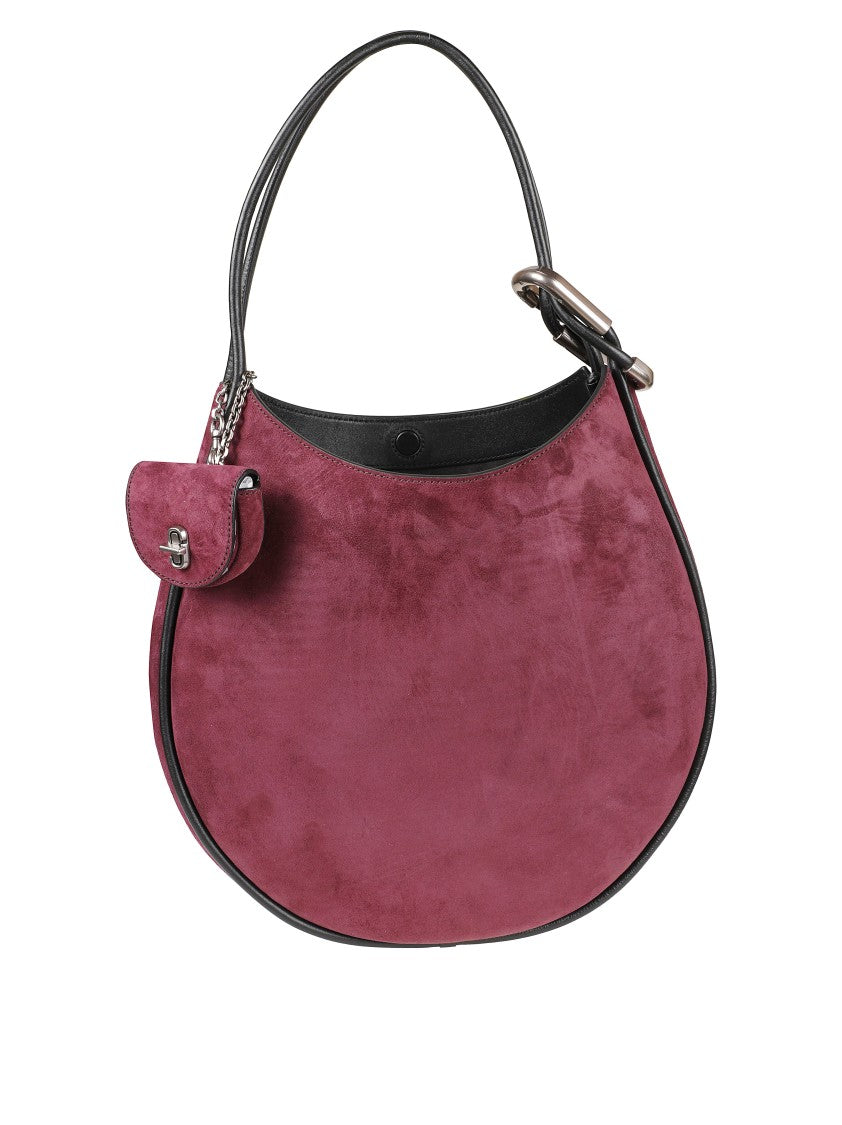 Marc Jacobs Crescent-Shaped Purple Suede Handbag With Black Trim