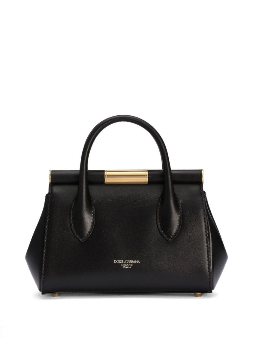 Dolce & Gabbana Structured Black Leather Handbag