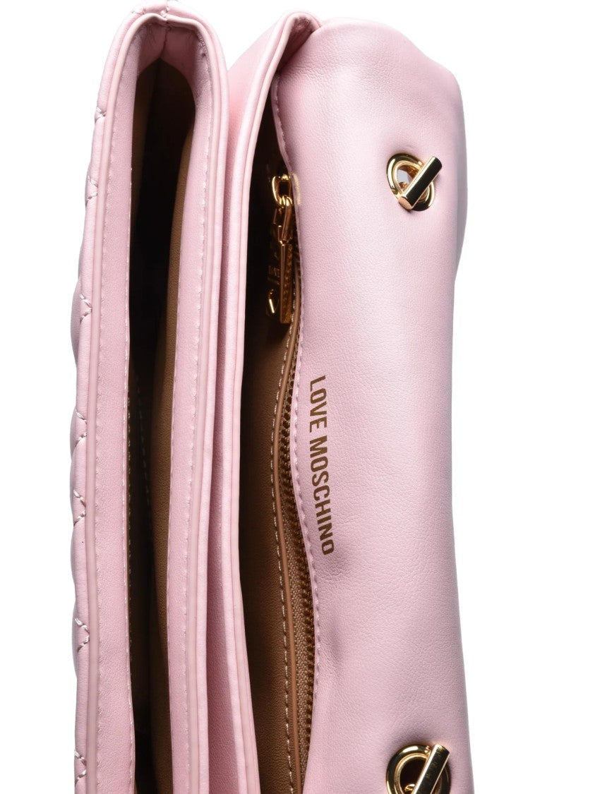 Love Moschino Pink Polyurethane Quilted Shoulder Bag