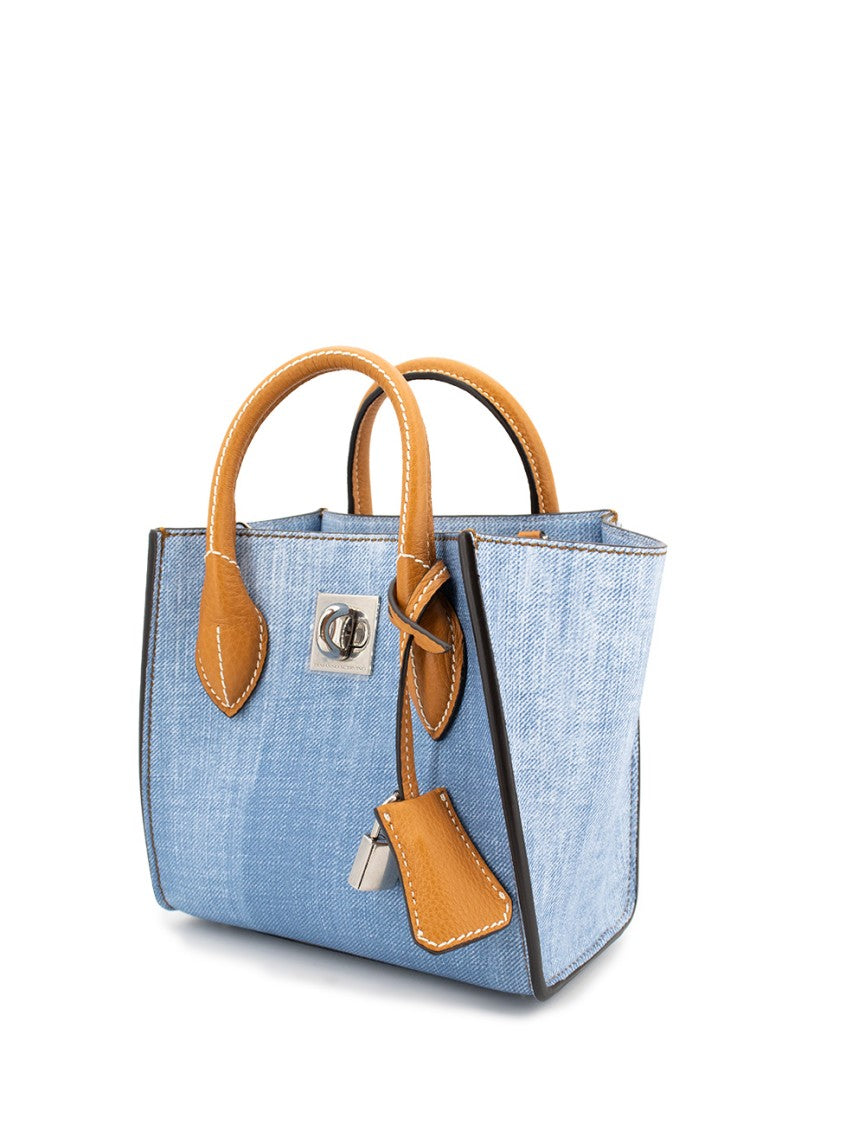 Ermanno Scervino Leather Bag With Aged Jeans Motif