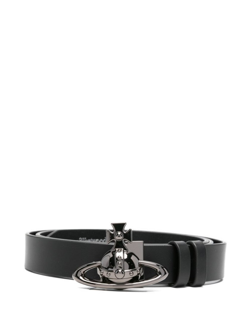 Vivienne Westwood Black Orb Buckle Pin Fastening Belt