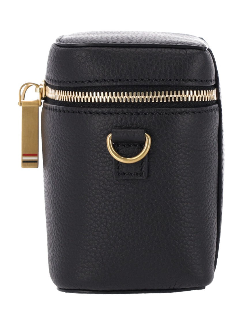 Thom Browne Black Pebbled Leather Adjustable Strap Pouch