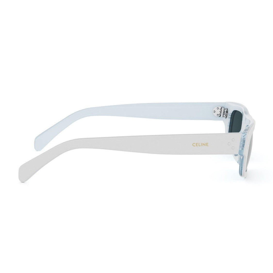 Celine White 3 Dots Hd Acetate Rectangular Sunglasses