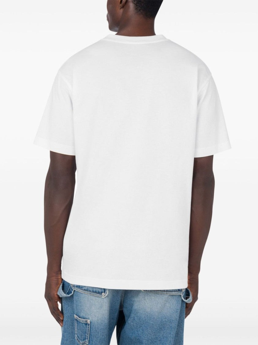 Moschino White Relaxed Fit Slogan Print T-Shirt