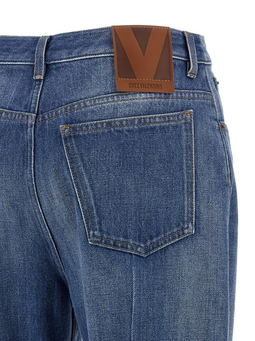 Valentino Garavani Delavé Effect Flared Denim Jeans