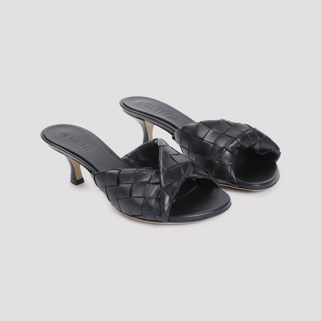 Bottega Veneta Blink Black Lamb Leather Mules