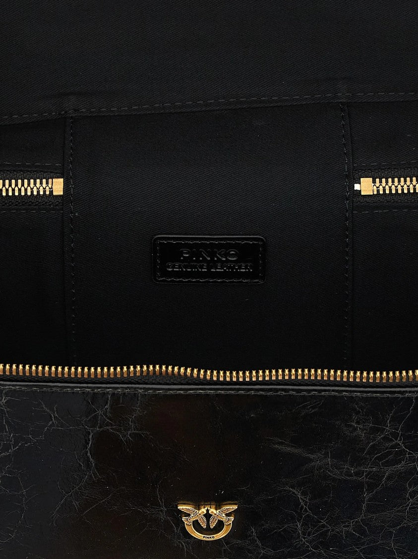Pinko Glossy Rectangular Vanity Case With Gold-Tone Accents