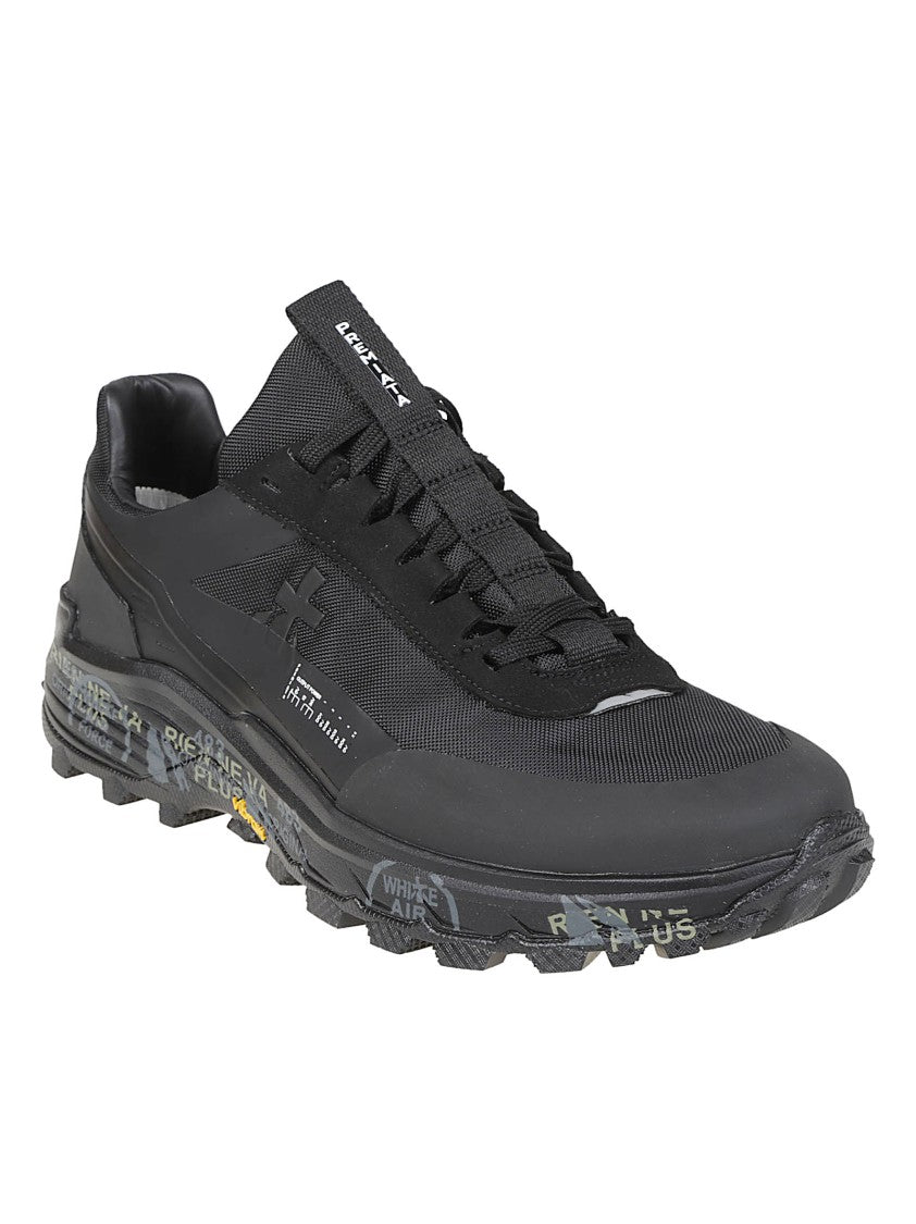 Premiata Black Devin Low-Profile Polyurethane Sneakers