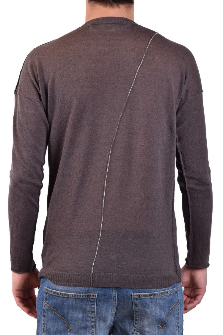 Isabel Benenato Brown Knitwear Diagonal Seam Relaxed Fit