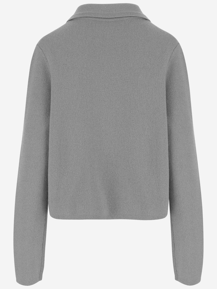 Allude Sophisticated Wool And Cashmere Jacket With Double-Breasted Closure