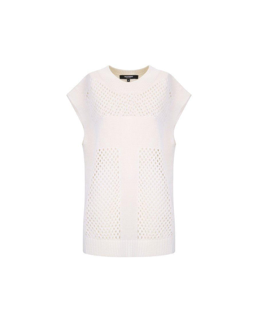 Takaturna Knit Vest With Design And Breathable Texture