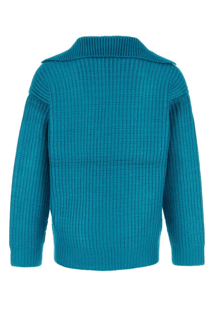 Valentino Garavani Turquoise Silk Blend Sweater