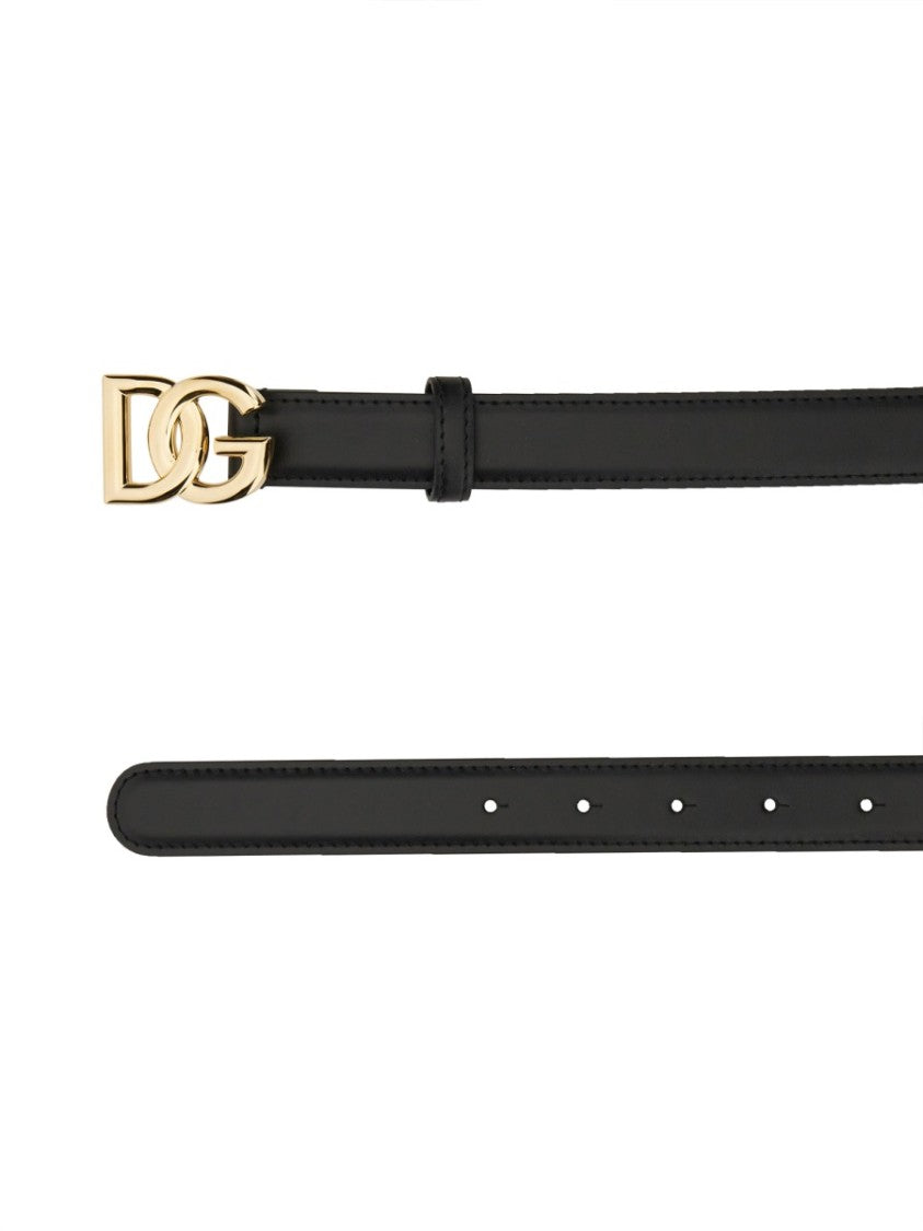Dolce & Gabbana Belt With Logo Buckle Crafted