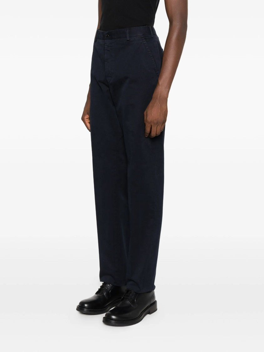 Incotex Straight-Leg Black Trousers With Classic Waistband And Minimalist Design