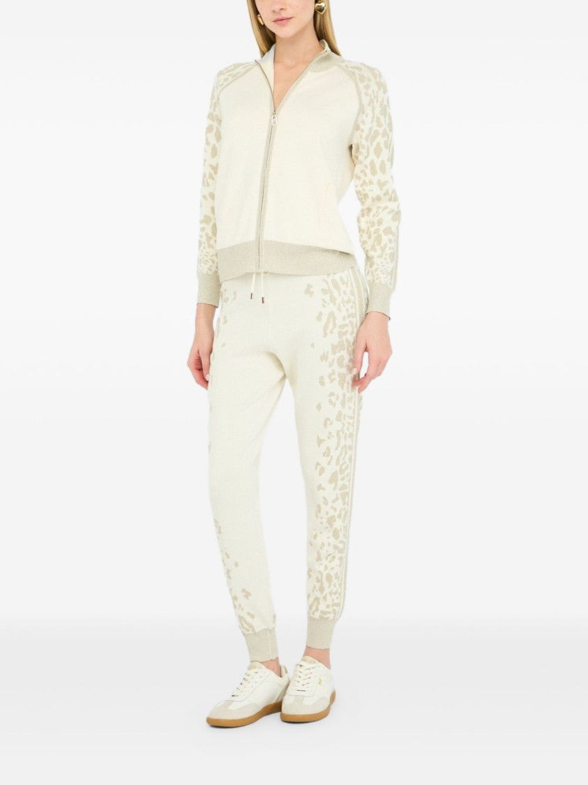 Liu Jo Bianco E Oro High Collar Sweater