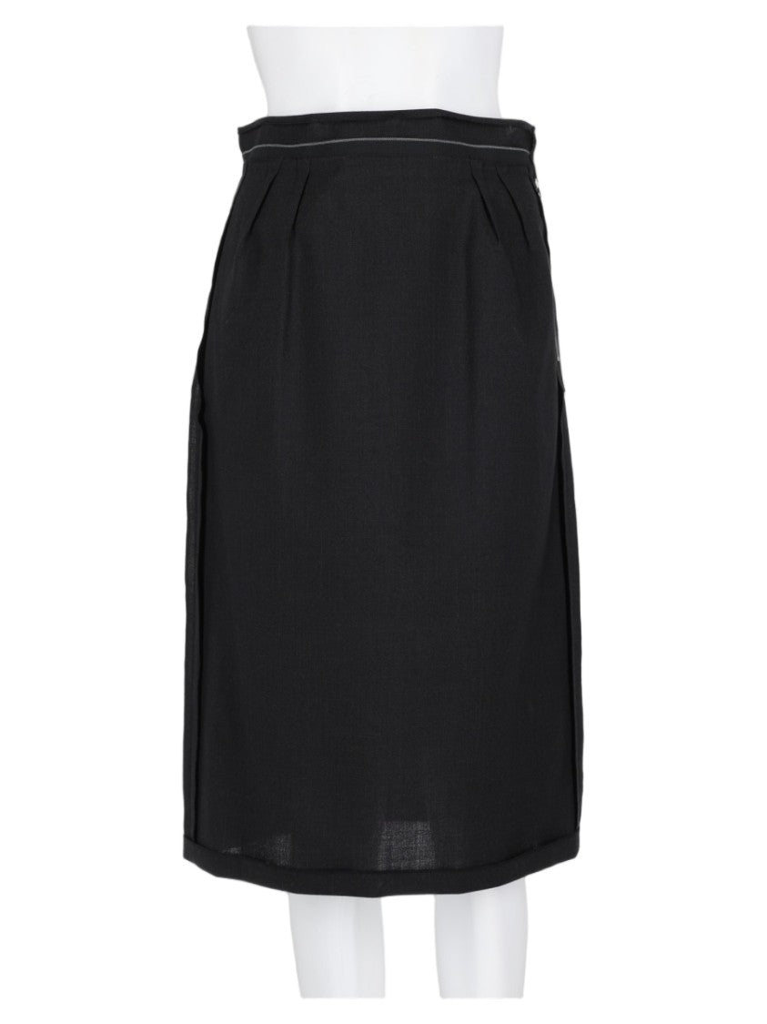 Maison Margiela Knee-Length Skirt With Subtle Pleats And Side Pockets