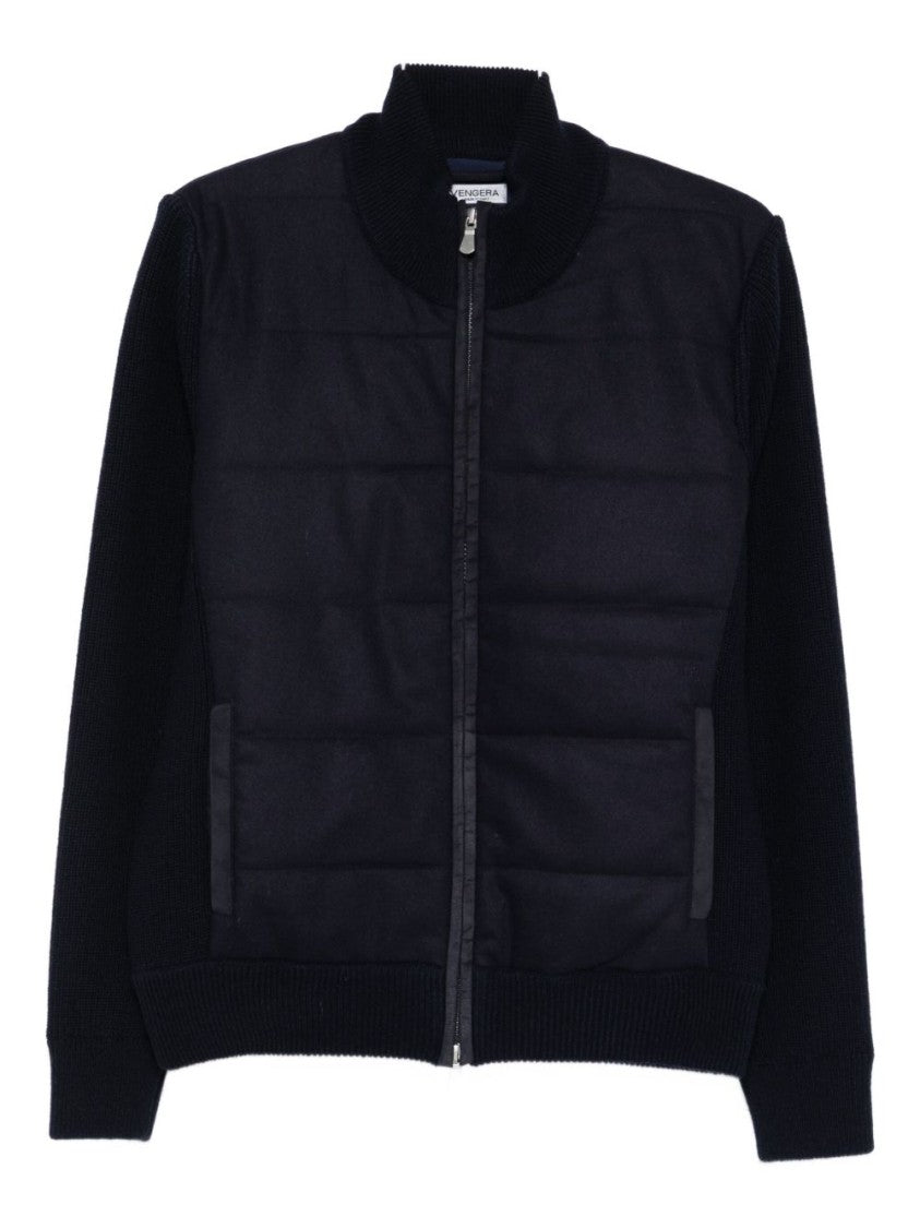 Vengera Navy Blue Jacket With Quilted Panels