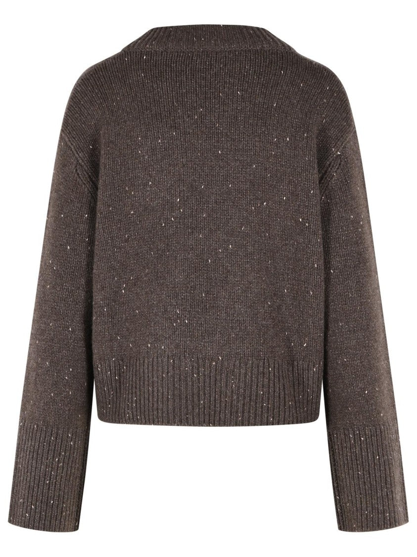 Lisa Yang 'Anella Sparkly' Cocoa Brown Cashmere Sweater