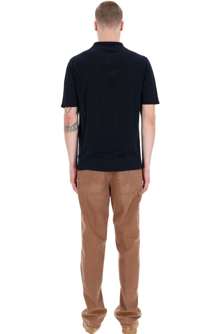 Roberto Collina Short Sleeve Linen Polo